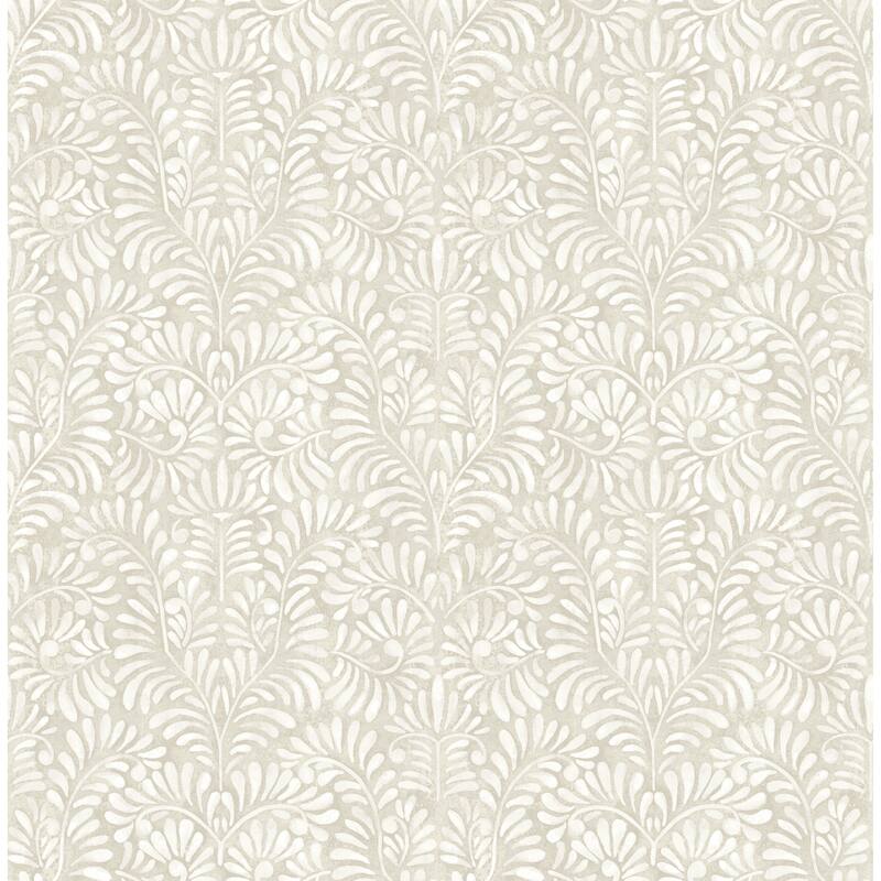 A-Street Prints Elma Taupe Fiddlehead Wallpaper
