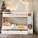 preview thumbnail 22 of 29, 3 Beds In 1 Twin Over Full/Twin Bunk Bed,Convertible Bottom Bed,Storage Shelves And Drawers for Bedroom