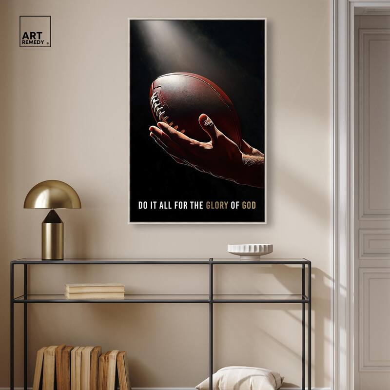 Glory of God Football Canvas by Art Remedy