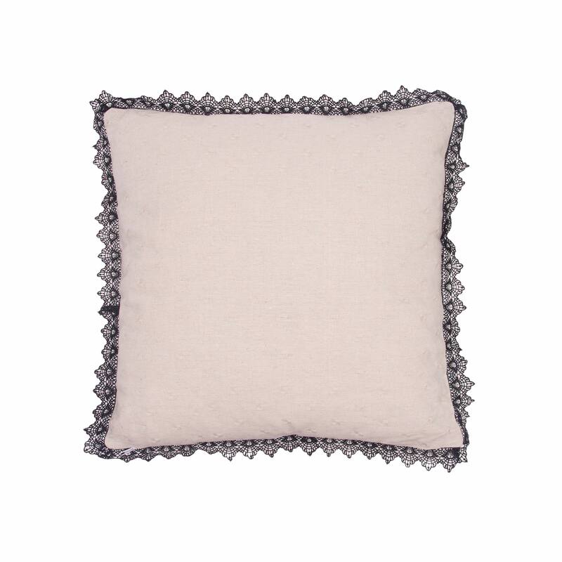 Trick Treat Black And White Embroidered Throw Pillow