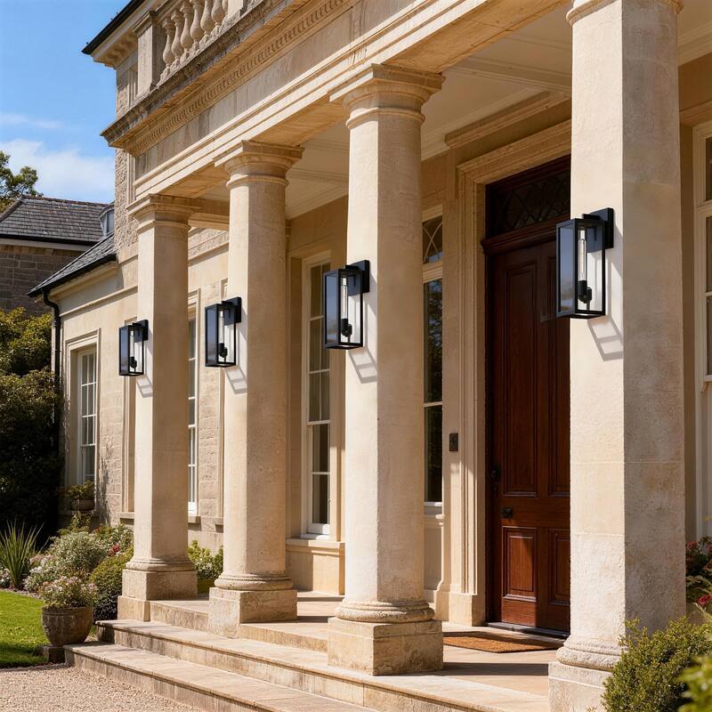 4-pack 1-light/2-light Metal Outdoor Wall Sconce Weather-resistant