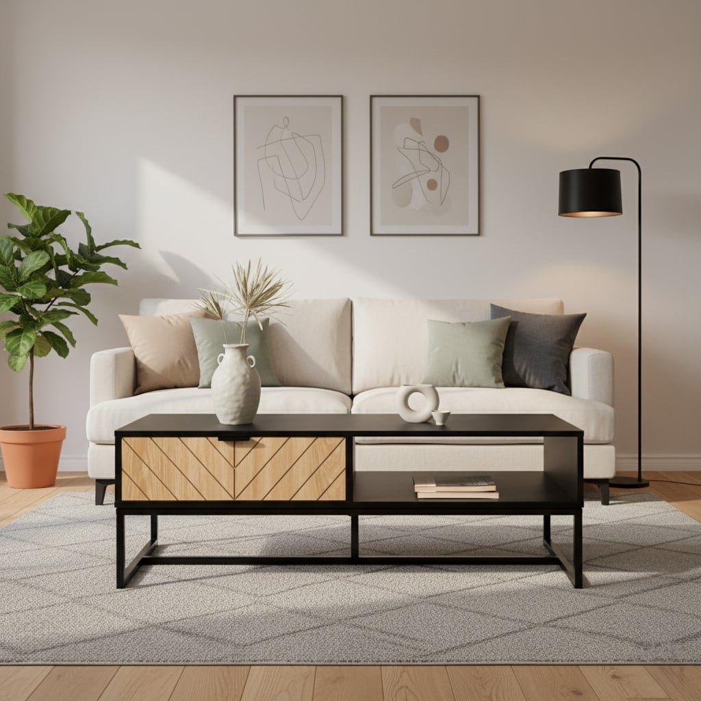 Bali Black Coastal Modern Storage TV Stand
