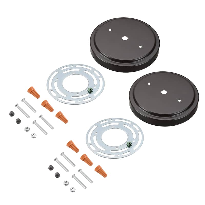 Aspen Creative Transitional Chandelier&Light Fixture Canopy Kit w/Univ. Crossbar,ORB Finish,5-1/8"Diameter,7/16"Center Hole,2PK