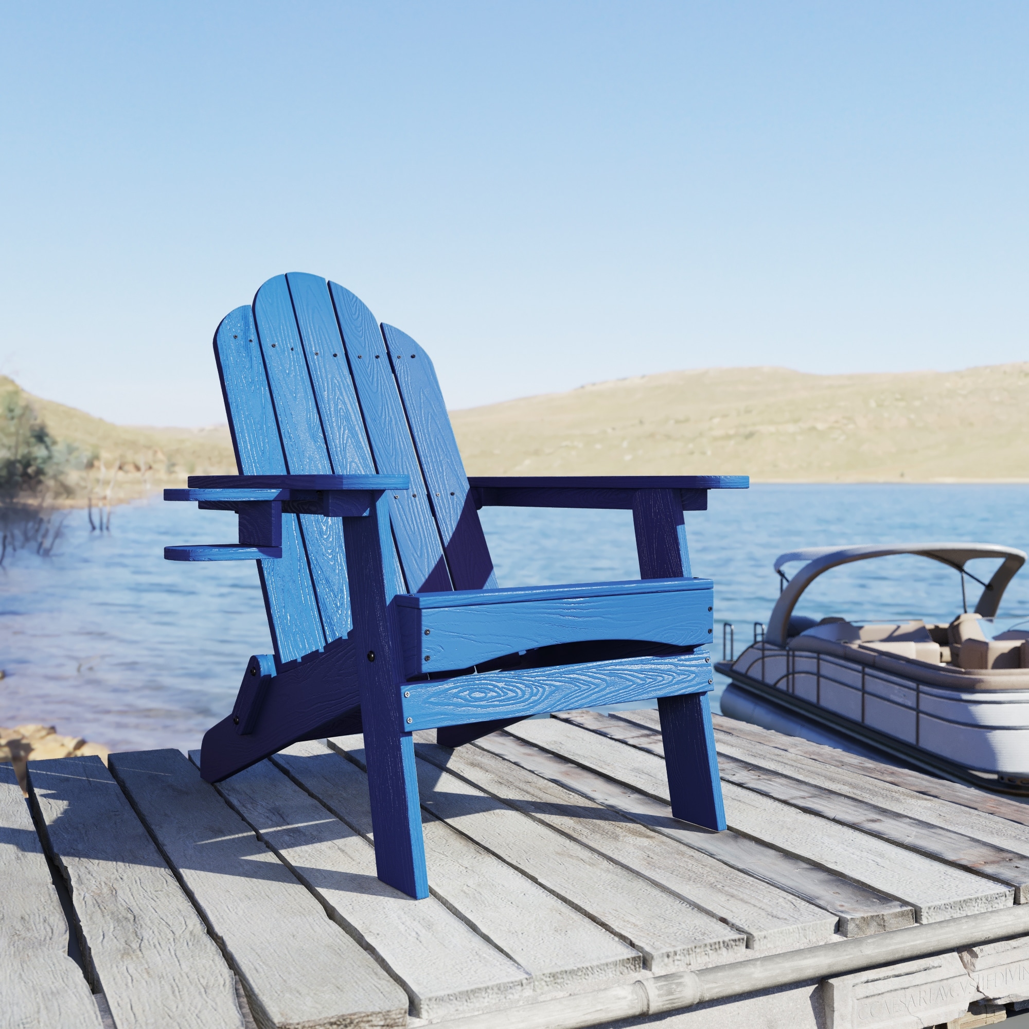 Plastic lawn chair clearance with cup holder