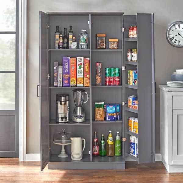 Simplie Fun Freestanding Tall Kitchen Pantry | Mathis Home