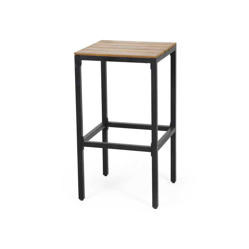 Modern Industrial Barstool Set, Metal Frame Wood Seat, Counter High Chair, Backless Dining Chair, Cafe Patio Outdoor Bar Chair