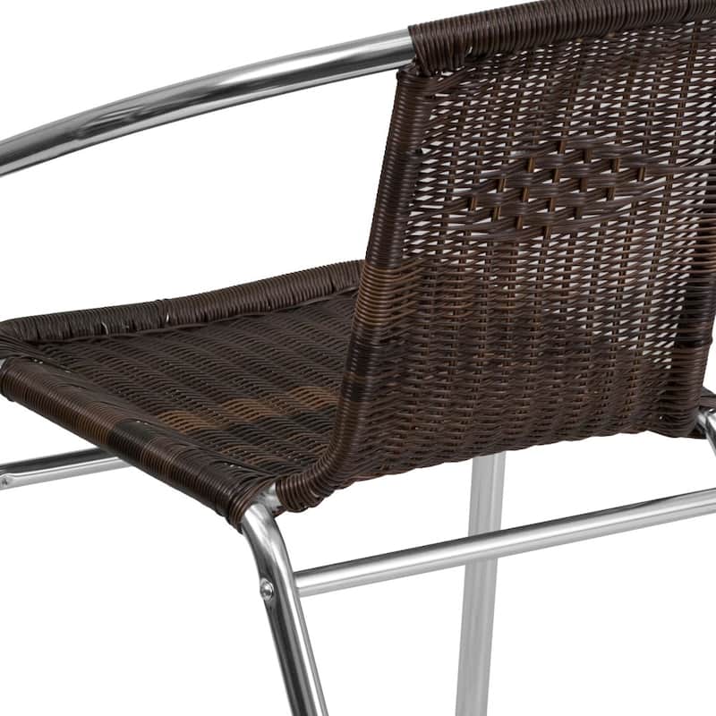 Aluminum and Rattan Commercial Indoor-Outdoor Restaurant Stack Chair