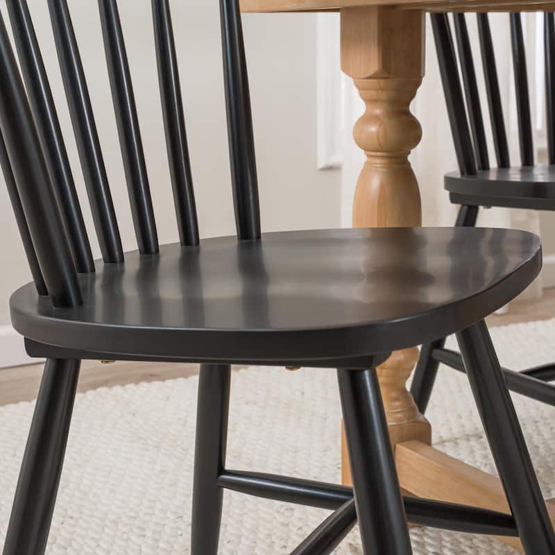 Bush Furniture Sterling 67W Dining Table with 6 Spindle Dining Chairs