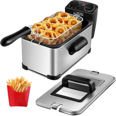 Electric Fryer 3.2 QT/12-Cup Stainless Steel 1700W w/ Frying Basket