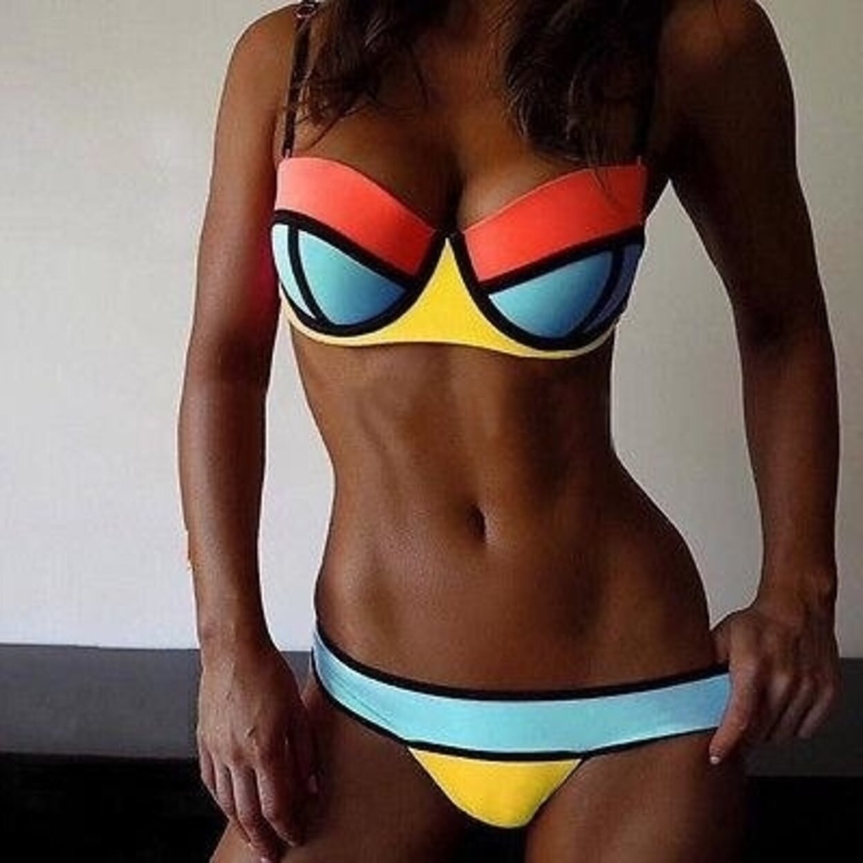 Shop Summer Hot Womens Neoprene Triangle Bikini Set Push Up Padded Retro Brazilian Vintage Swimsuit Swimwear Beachwear Bathing Suits Overstock 27522650