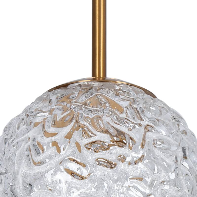 Modern Gold LED 5-Light Glass Chandelier Gold Cluster Pendant for Kitchen Island - D14"*H76" Max