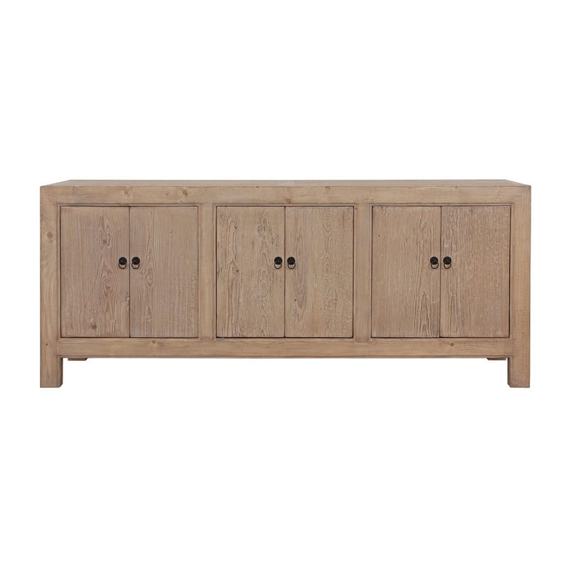 Artissance Reclaimed Wood Shandong Buffet With 6 Drawers, 35.5 Inch Tall, Natural Wood Finish