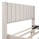 preview thumbnail 48 of 50, Beige Full Velvet Upholstered Bed with Large Storage Drawer - Stylish & Spacious