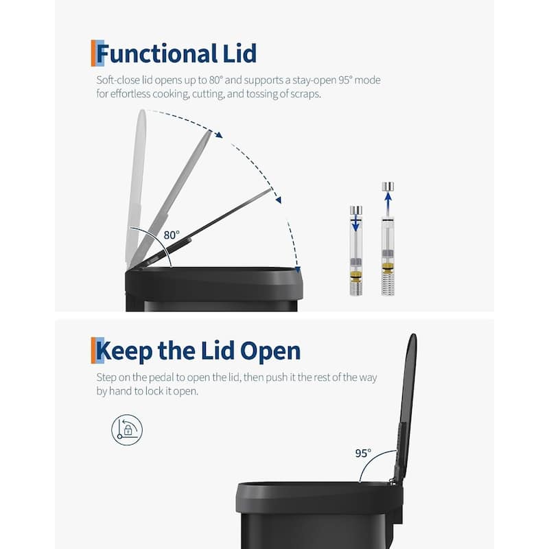 Metal Step-on Trash Can, with Lid