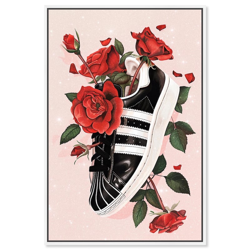 Sporty Sneaker Flowers Canvas by Art Remedy - White - 24" x 36"
