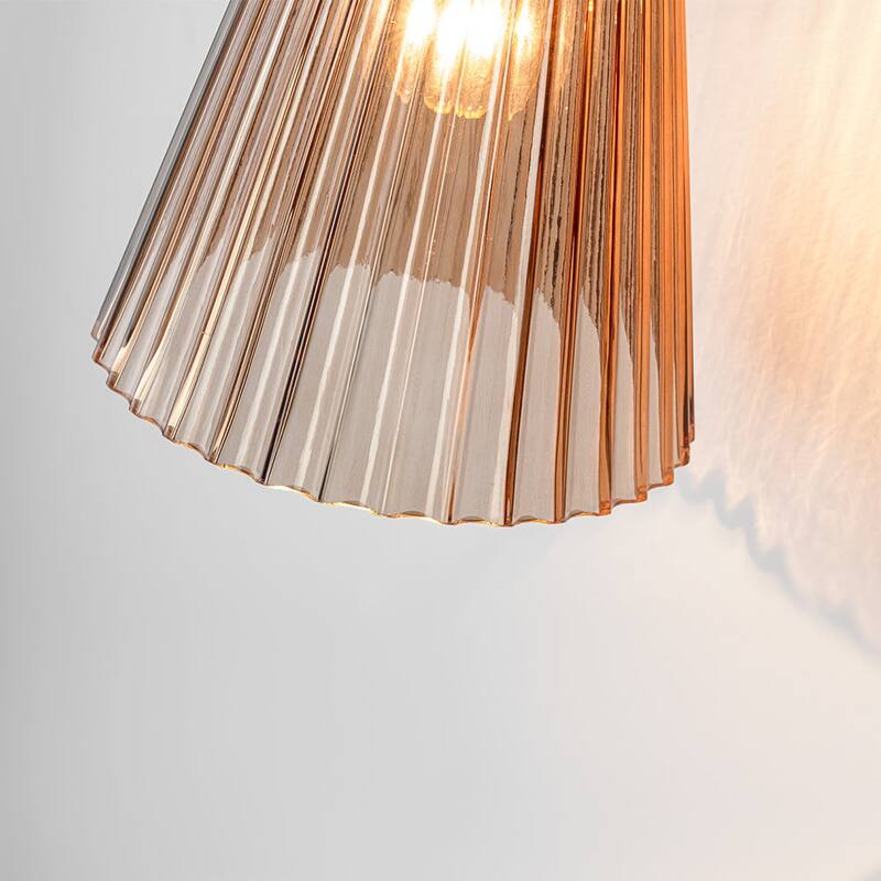 2-Light Hourglass Ribbed Glass Up & Down Wall Lamp Ambient Lighting