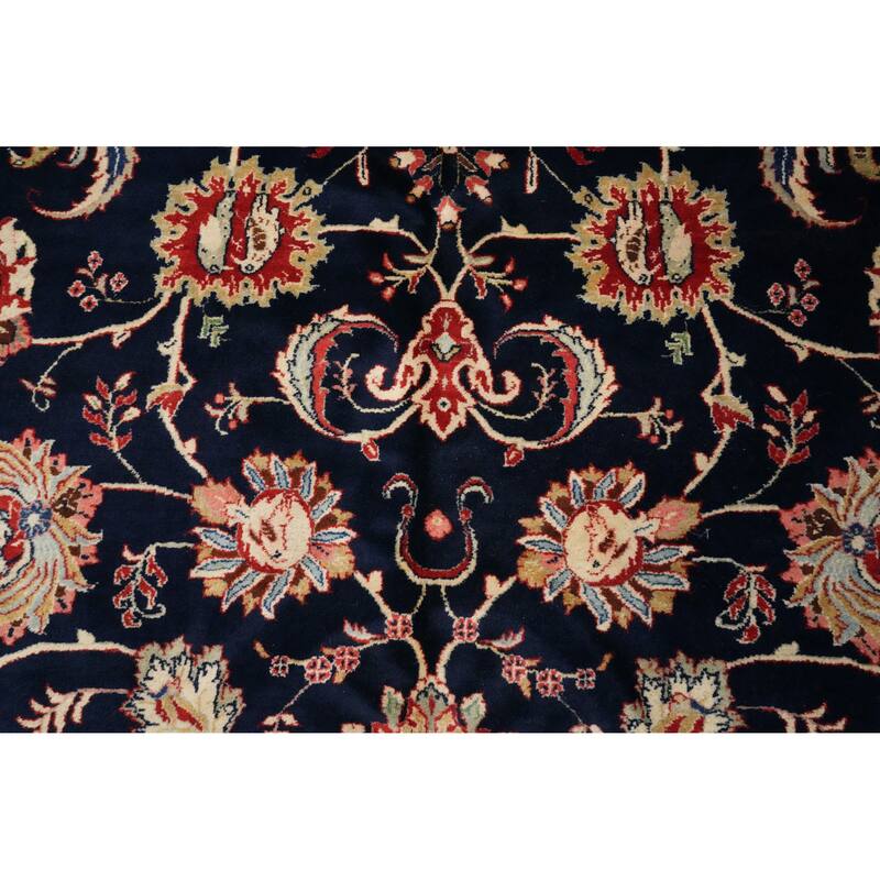 Hand Knotted Oriental 100% Wool Carpet Traditional All-Over Navy Blue & Blues Sarouk Area Rug - 17' 0'' X 10' 4''