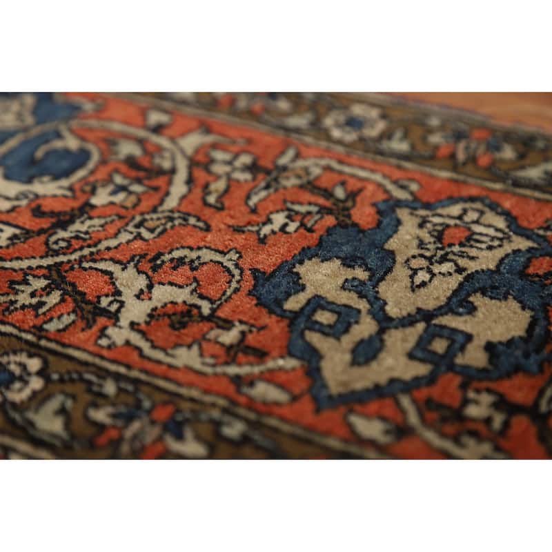 Pre-1900 Antique Vegetable Dye Sarouk Farahan Persian Wool Carpet - 4'5" x 6'10"
