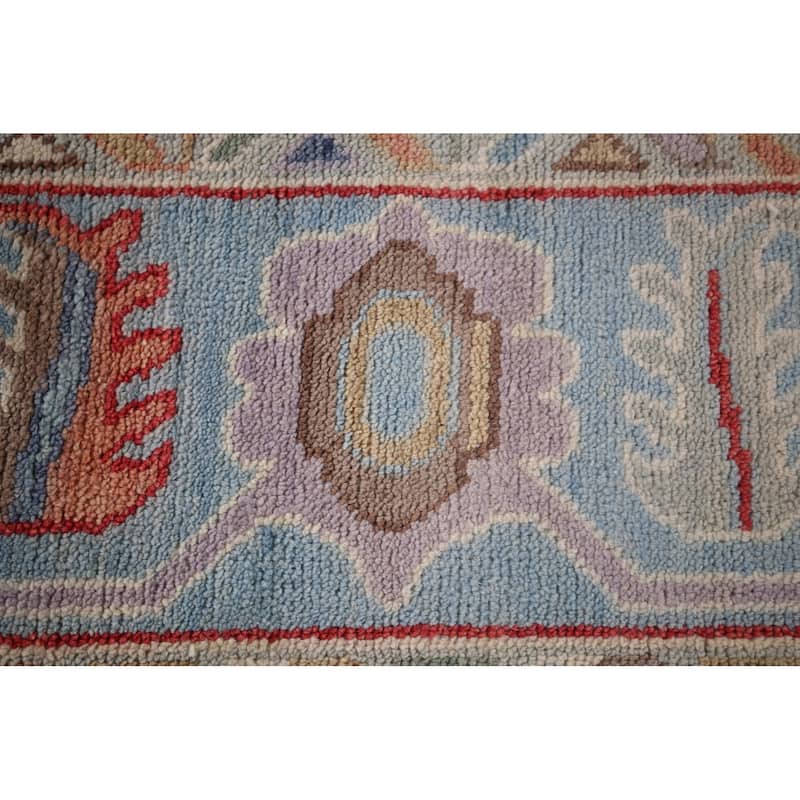 Blue Light Oushak Oriental Area Rug Handmade Wool Carpet - 8'0"x 10'0"