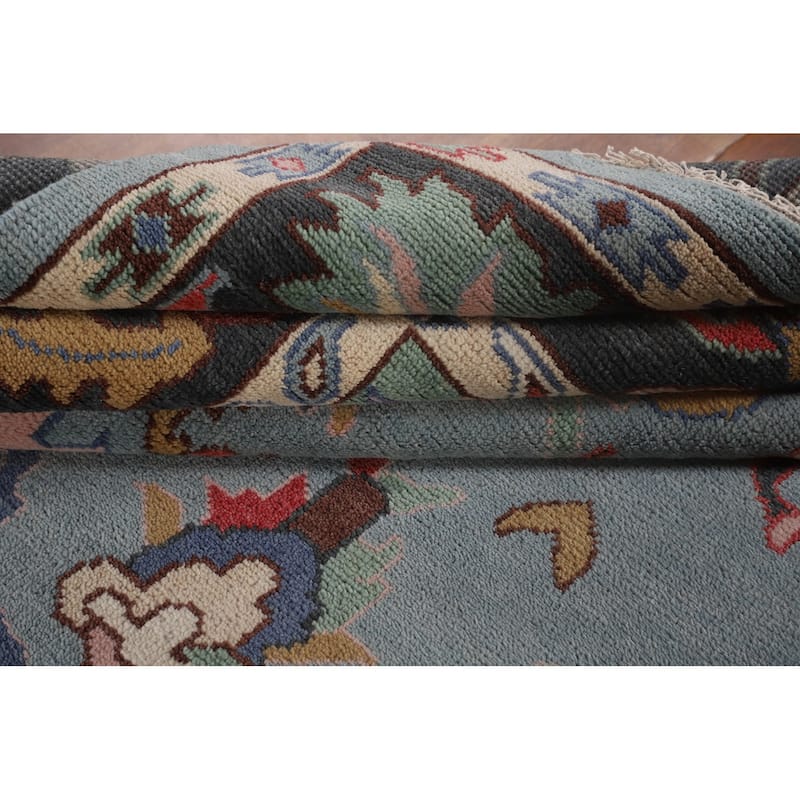 Transitional Oushak Indian Area Rug Handmade Wool Carpet - 8'2" x 9'9"