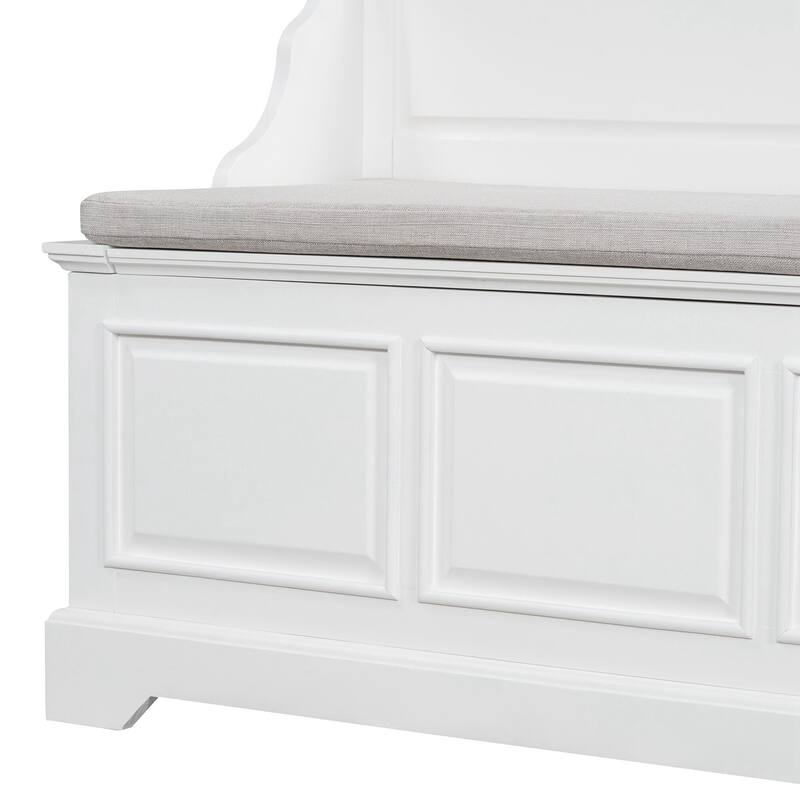 Retro Shoe Storage Bench with Safe Soft-Close Devices, Storage Chest with Hidden Storage and Cushion for Entryway, Hallway