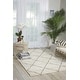 preview thumbnail 38 of 120, Nourison Brisbane Large Diamond Geometric Modern Shag Area Rug 3'2" x 5' - Cream - Runner/Rectangle