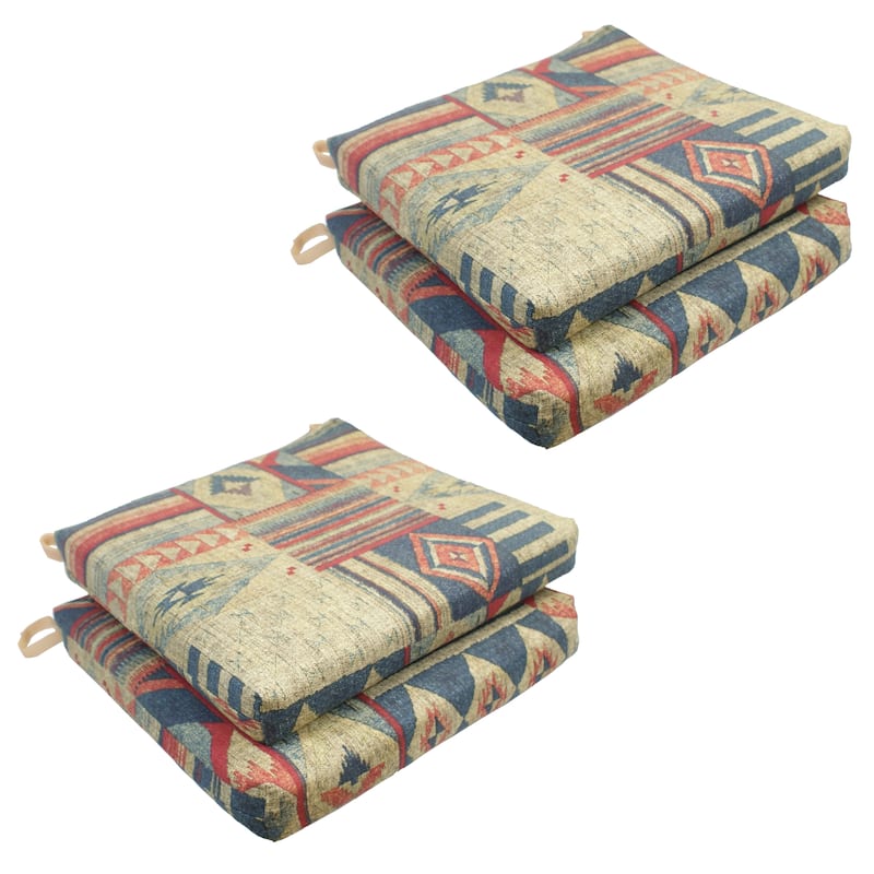 20-inch by 19-inch Indoor Chair Cushion (Set of 1, 2, or 4) - 20 x 19 - Set of 4 - Taos