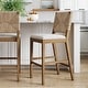 preview thumbnail 11 of 40, Beacon Bohemian Boucle Bar Stool, Upholstered Counter Height Chair with Solid Wood Frame and Woven Seagrass Back Single - Cream Boucle/Light Brown - Bar Height