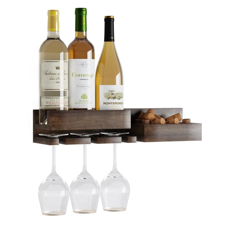 Semillon Wall Mounted Wine Rack - 17"D x 4"W x 3"H
