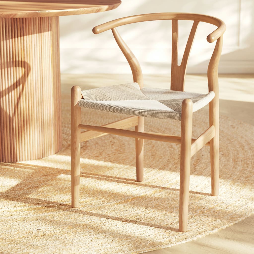 Poly & Bark Weave Chair - Solid Wood with Woven Seat