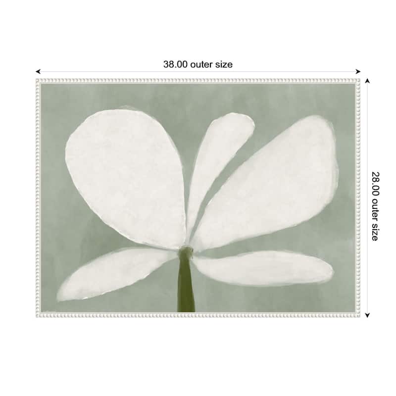 Kate and Laurel White Floral No. 2 by Gabrielly Guedes Framed Canvas Wall Art Print