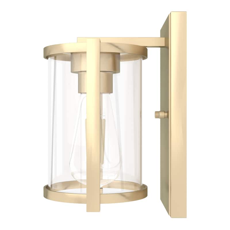 Hunter Astwood 1-Light Wall Sconce, Clear Glass, Damp-Rated, Bath or Hall Light - Contemporary, Transitional, Art-Deco