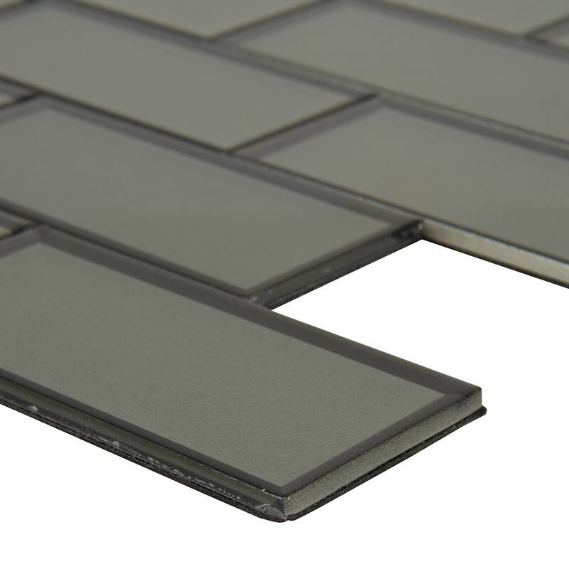 Ackland AKM-G-TA2X4PSW-CA Tactiq - 12" x 12" Glass Brick Wall Mosaic - Brunox