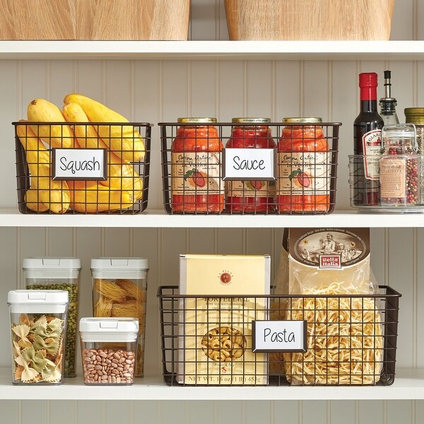 mDesign Metal Wire Food Organizer Storage Bin, 2 Pack ...