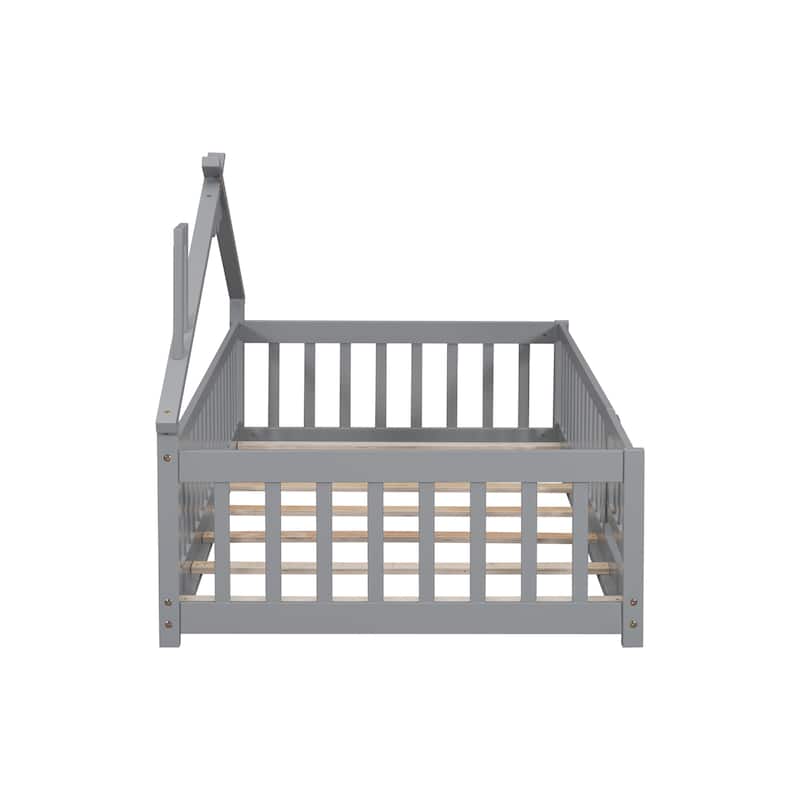 WM Twin House-Shaped Bedside Floor Bed