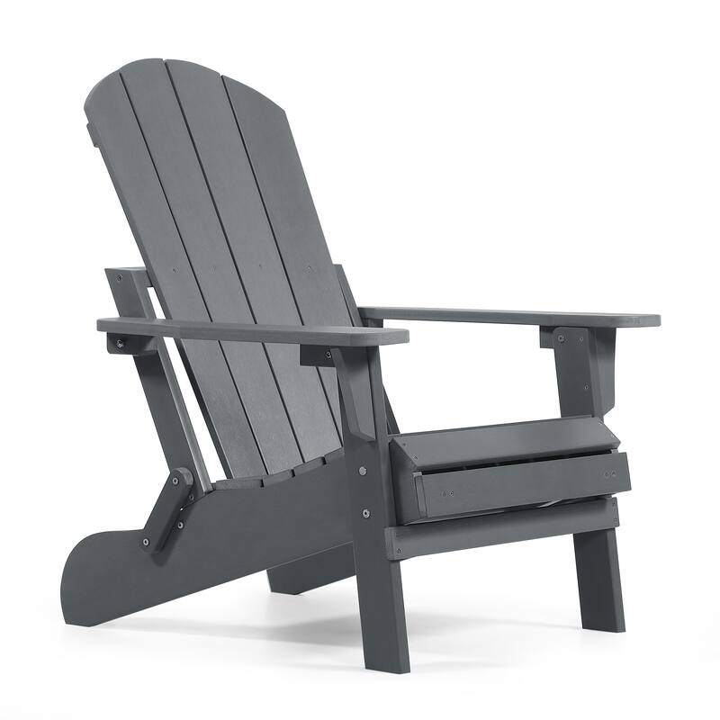 Seaton Folding Poly Adirondack Chair with Pull-out Ottoman, Set of 2
