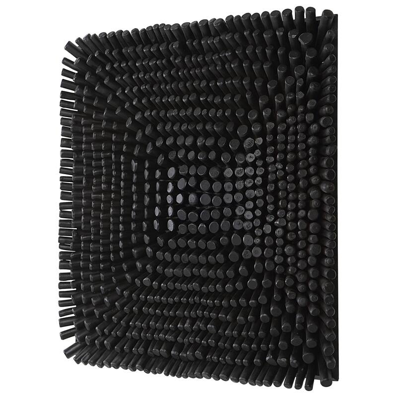 Wooden Square Panel Wall Decoration - 24" - Black