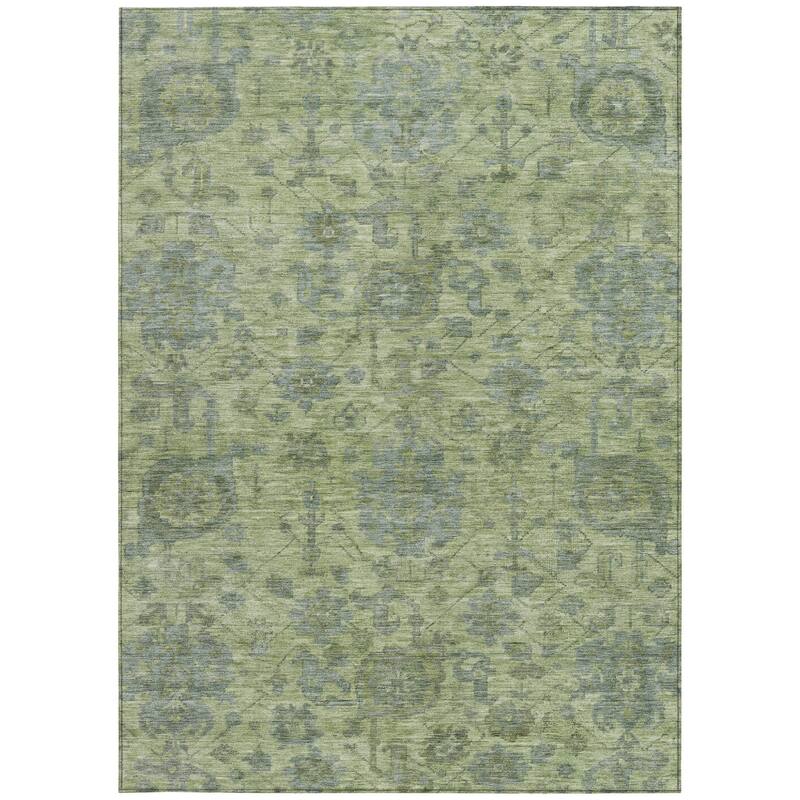 HomeRoots Damask Traditional Rectangle Outdoor Rug