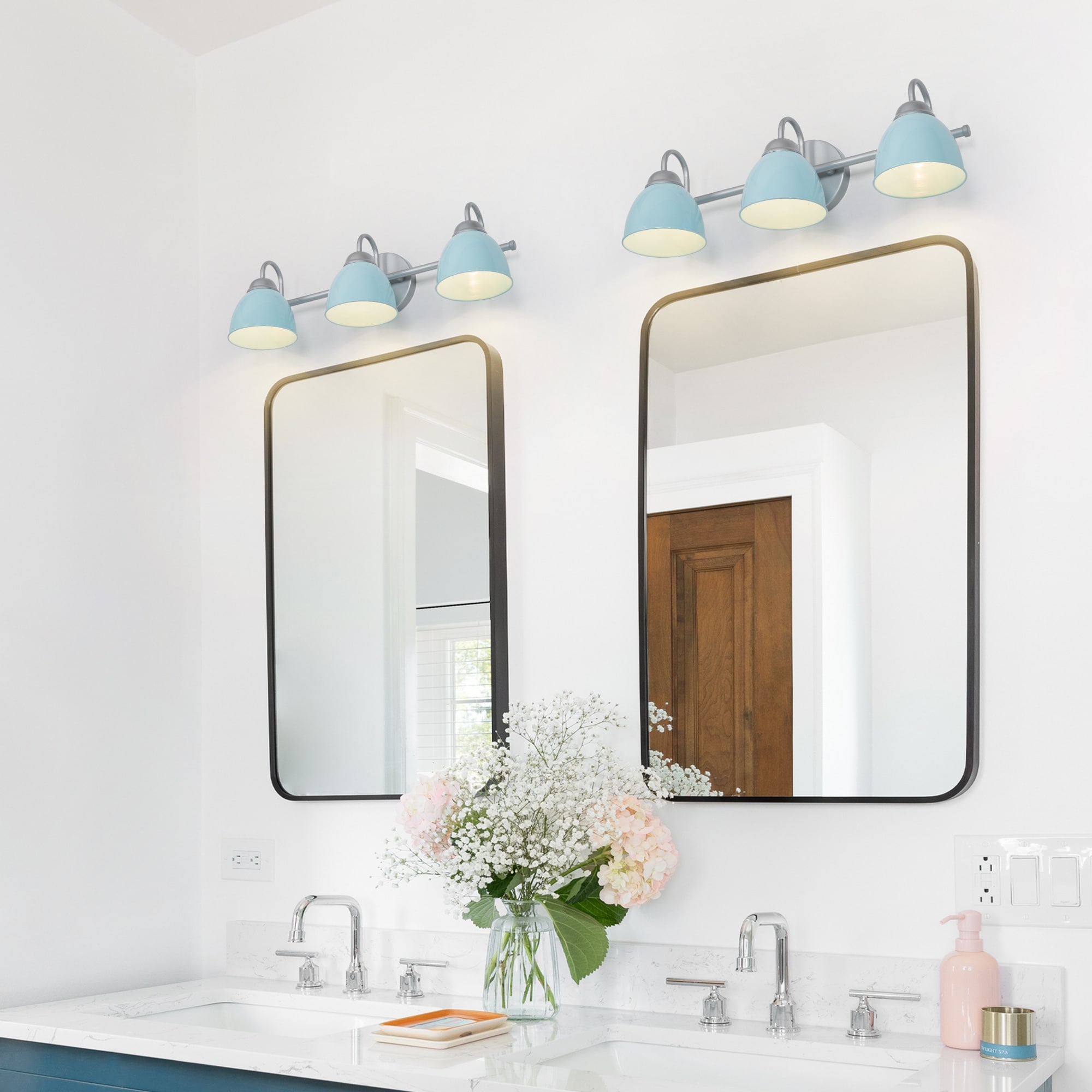 Blue vanity light fixture new arrivals