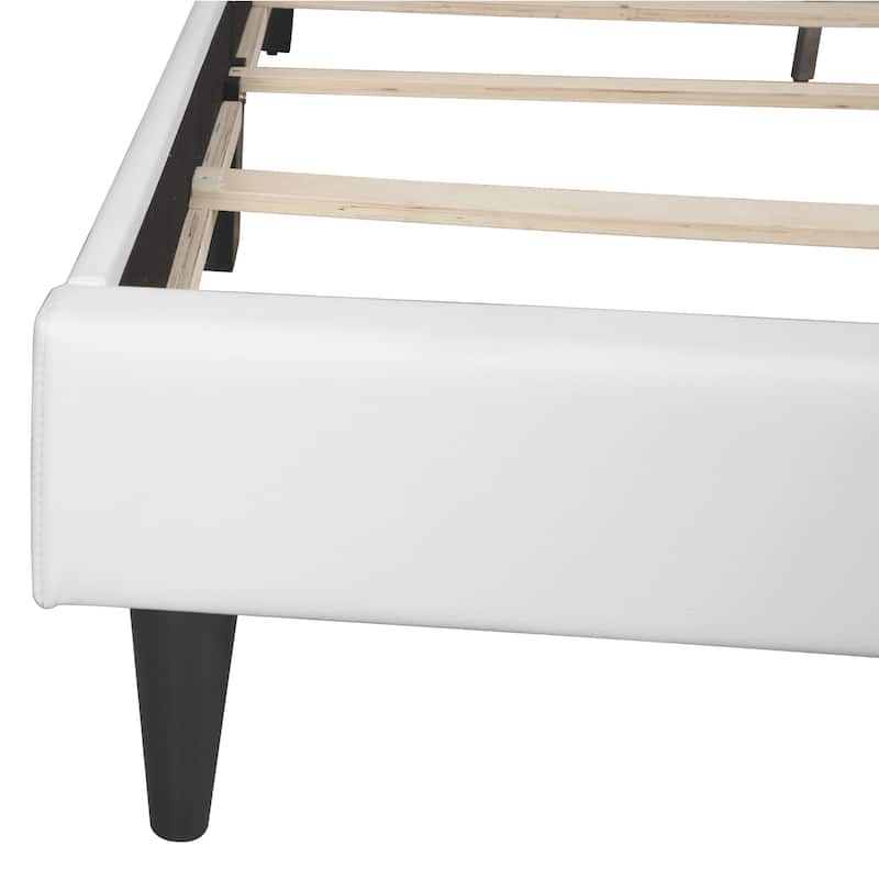Full Size PU Tufted Platform Bed with Adjustable Headboard