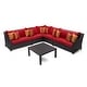 preview thumbnail 37 of 73, Deco 6-piece Corner Sectional Set with by RST Brands Sunbrella Sunset Red