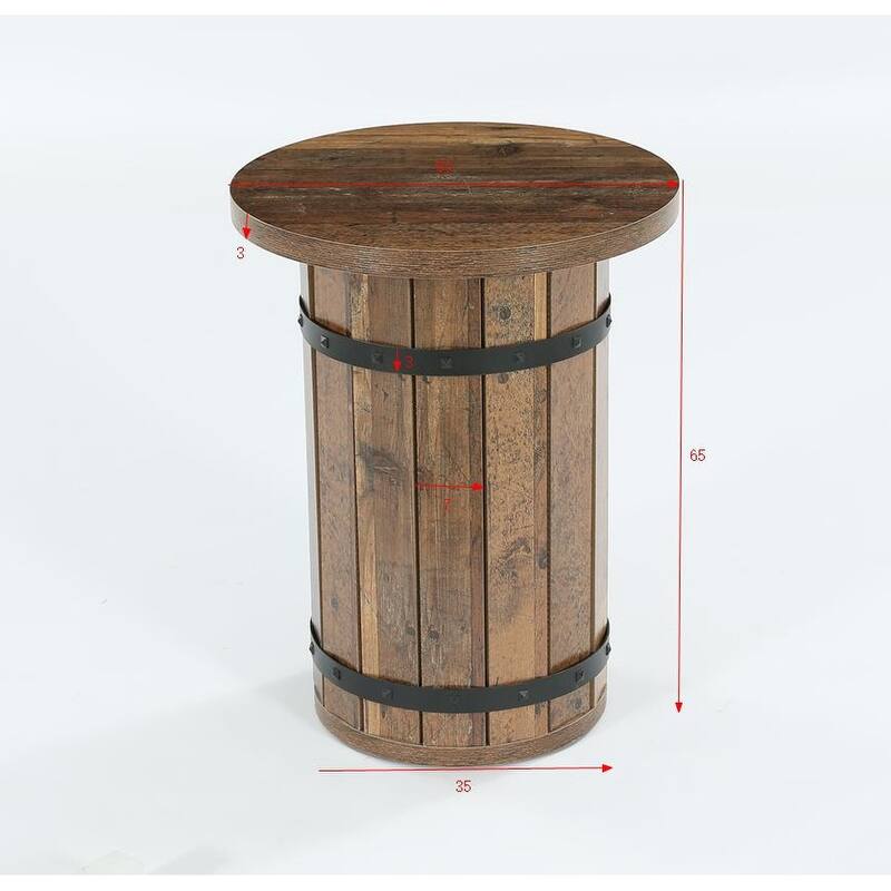 Industrial Side Table with Sturdy Base, Round