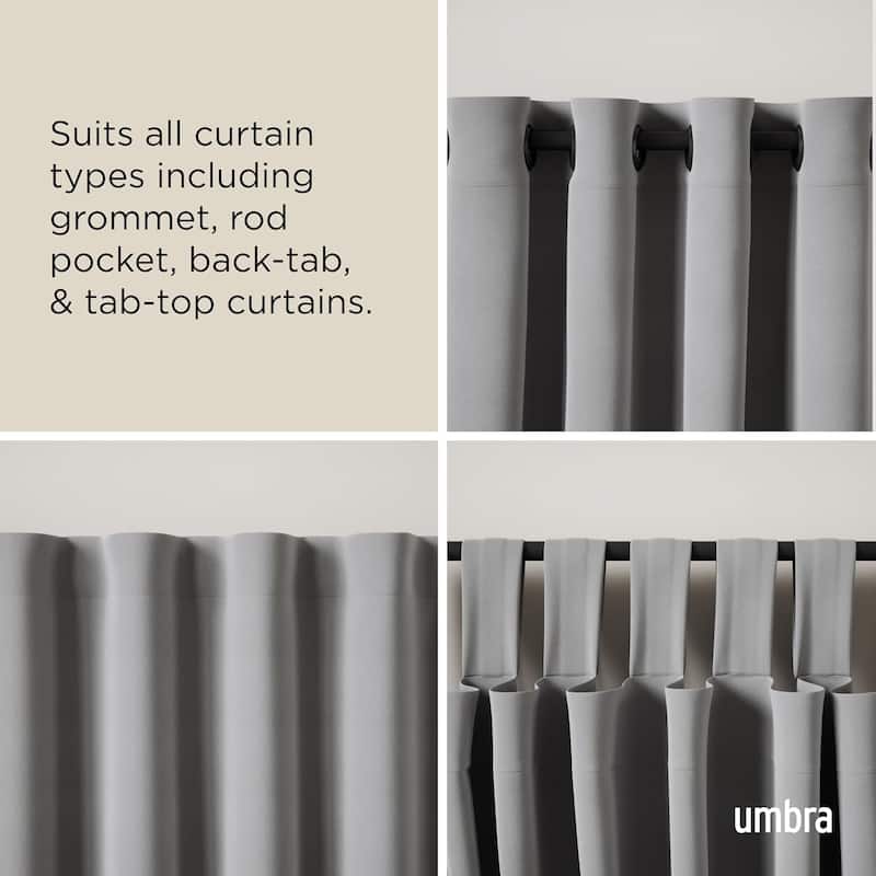 Wrap Around Design Twilight Double Curtain Rod Set, 66 to 144 Inches - Black