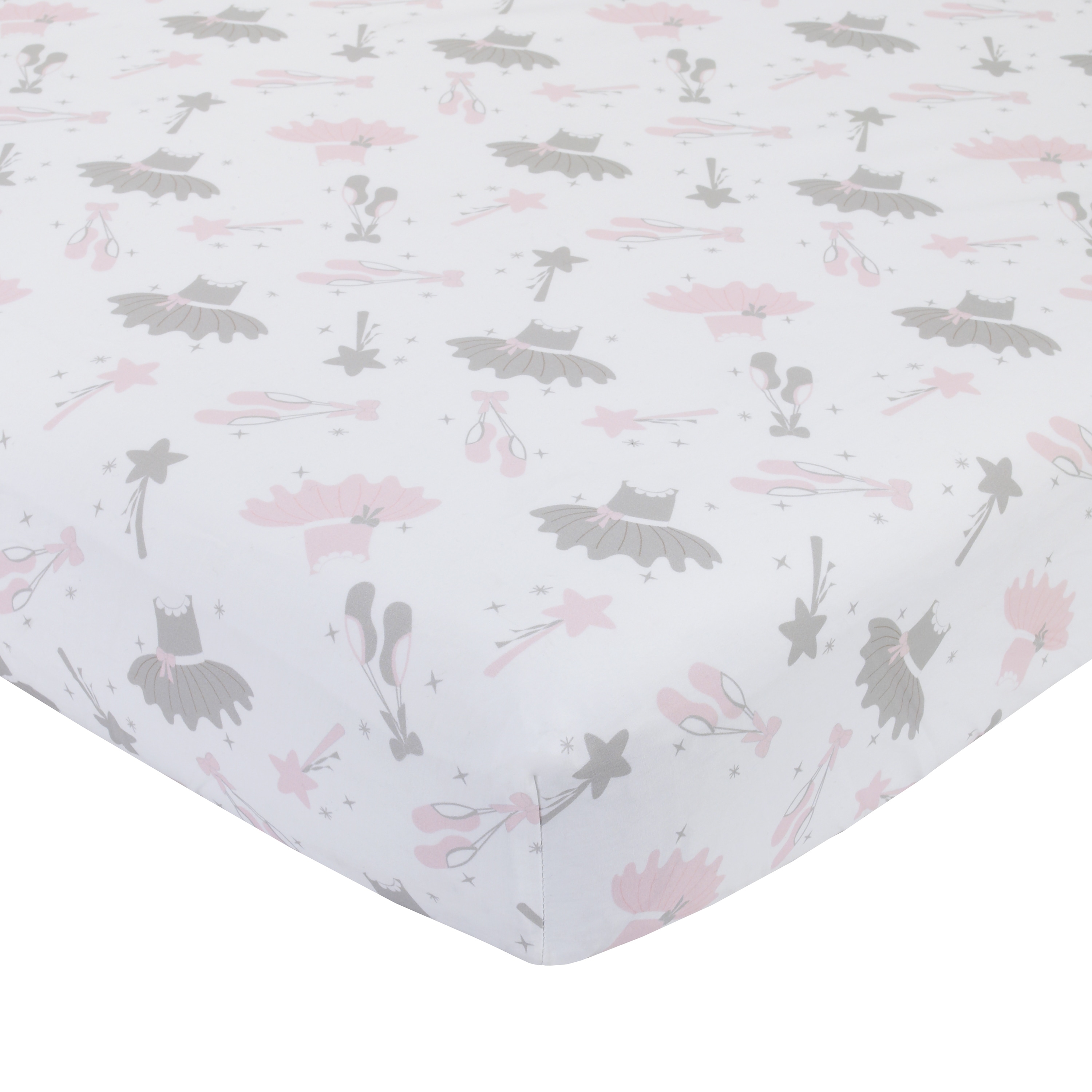 Nojo ballerina bows 4 piece crib bedding set discount