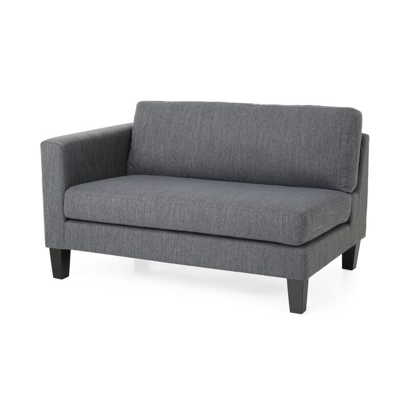 Fabric Upholstered Sofas Small Space Loveseat Sofas Lounge Armrest Couch w/ Wood Legs 101" Long Couches for Living Room