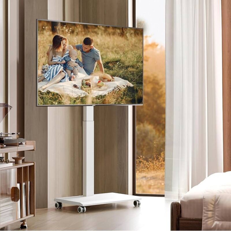 Hand Crank Lift TV Stand with Wheels