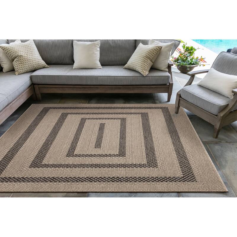 Liora Manne Monaco Multi Border Indoor/Outdoor Area Rug