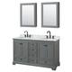 Option Dark Gray, Black Trim, White Carrara Marble Top