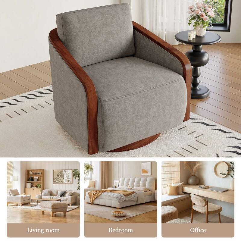 Modern Upholstered Swivel Accent Chair