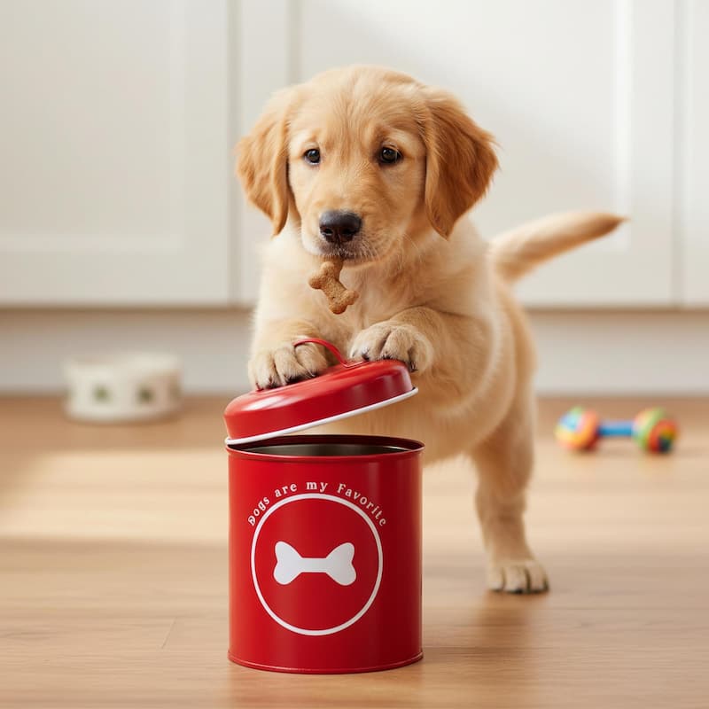 Amici Pet Dogs Favorite Metal Food Canister Medium - 64oz